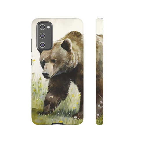 Grizzly Bear in a Field - Impact Resistant Phone Case Samsung Galaxy S20 FE Matte